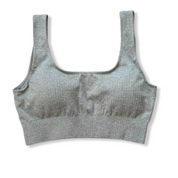 Ribbed Crop Top - Grey
