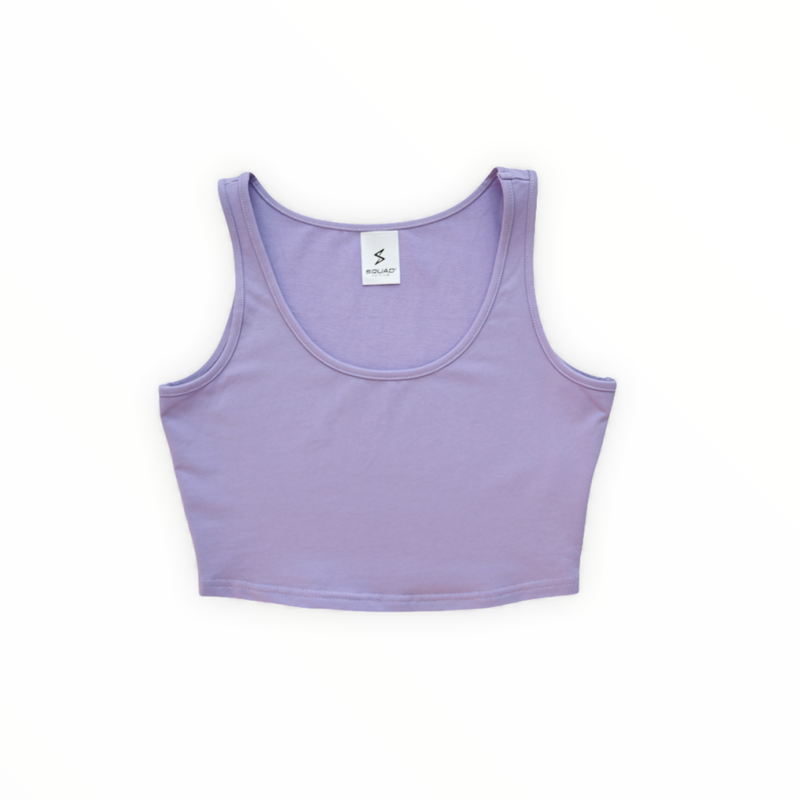 purple crop tee