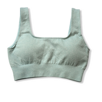 Ribbed Crop Top - Light Blue