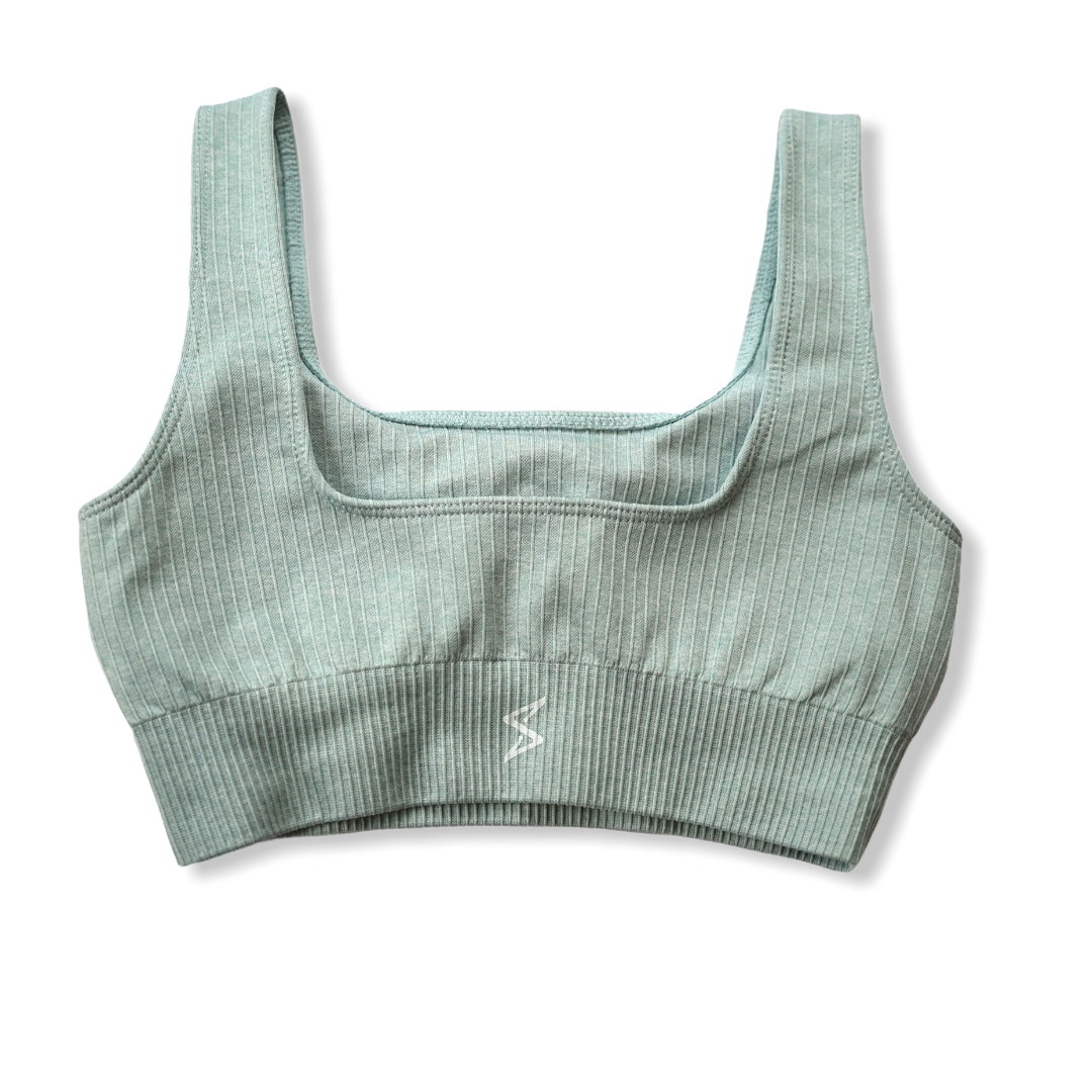 Ribbed Crop Top - Light Blue