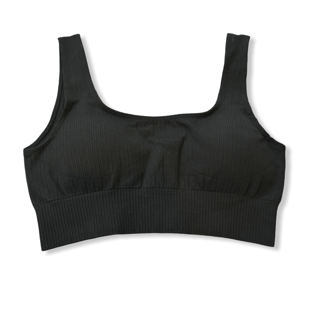 Ribbed Crop Top - Black