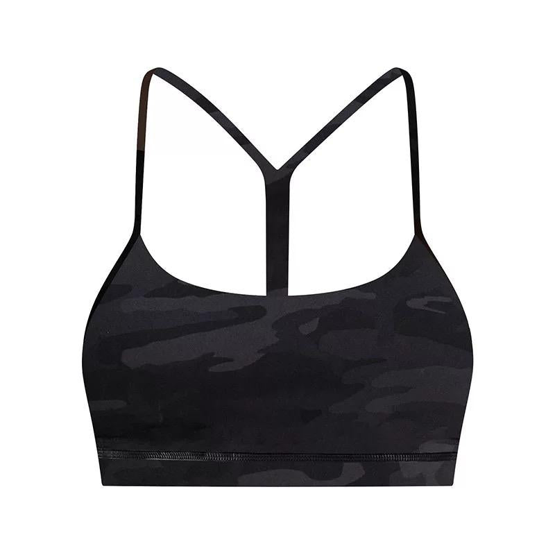 Squad Girls 'Y' Back Sports Bra - Black Camo